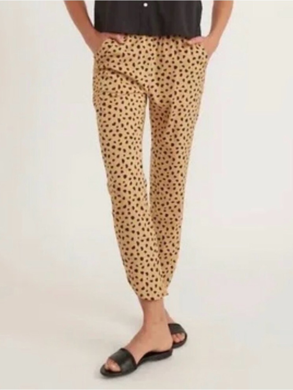 Marine Layer Re-Spun Allison Pant Animal Cheetah Print Size Small Fawn